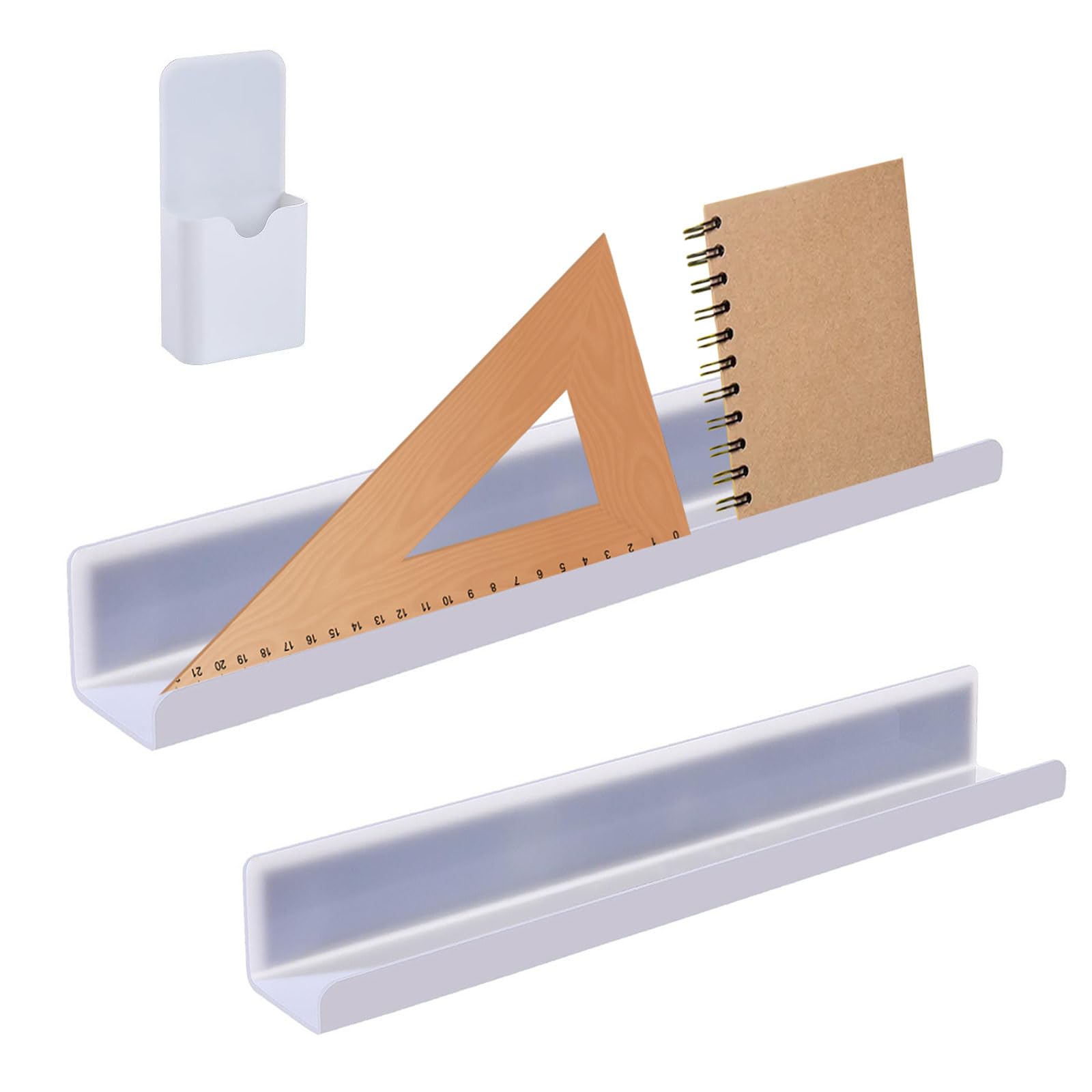 2 Pack Magnetic Bookshelf for Whiteboard - Reusable Classroom Organizer, Teacher Whiteboard Shelf & Kitchen Spice Rack for Refrigerator - Perfect for Classroom Storage & Home Kitchen Organization