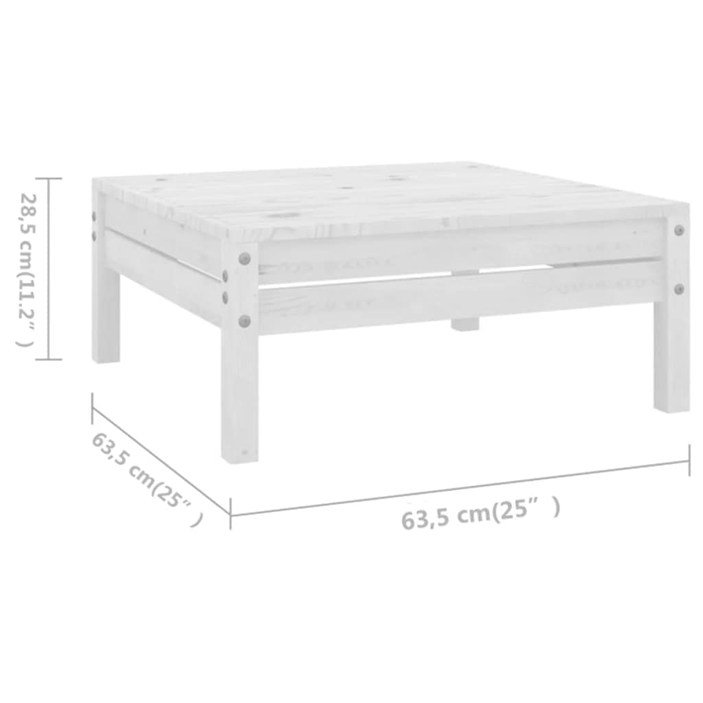 vidaXL 6-Piece Solid Pinewood Patio Lounge Set - Outdoor Garden Furniture with Sofa & Chairs for Backyard, Terrace, Poolside (White) | Weather-Resistant Wooden Seating for Relaxing & Entertaining