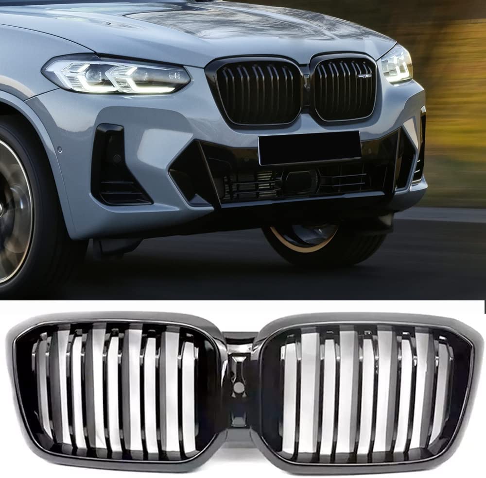 BMW X3 X4 G01 G02 LCI 2022+ Front Kidney Grille Bumper Racing Grille - High Performance Double Mesh Design for Sporty Look & Enhanced Airflow - Perfect for Car Enthusiasts & Street Racing Upgrades