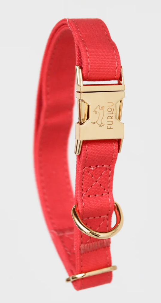 Premium Furlou Dog Collar - Adjustable Nylon Pet Collar with Reflective Strip for Small Medium Large Dogs - Perfect for Walking, Training & Outdoor Adventures