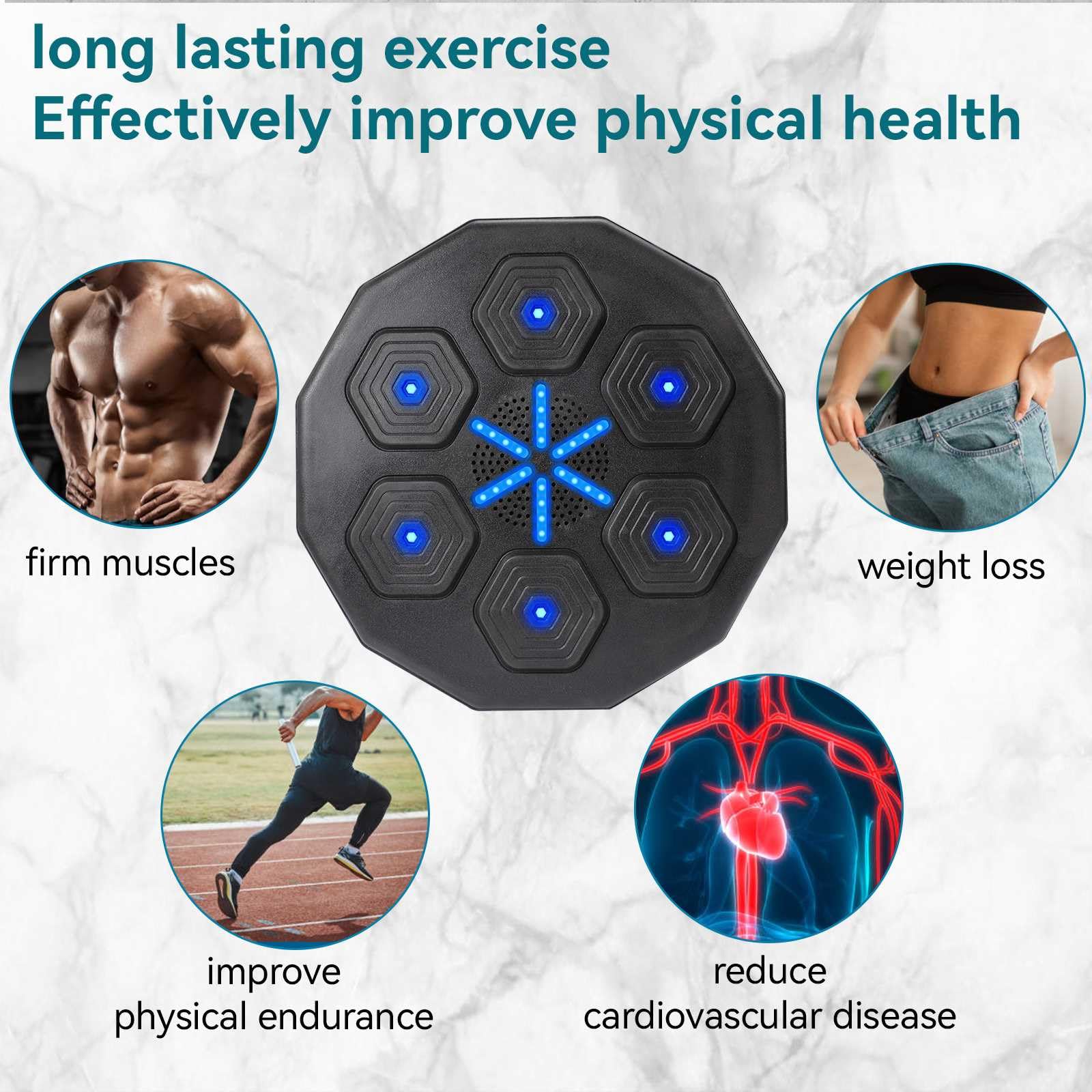 EagerMinds Smart Bluetooth Music Boxing Machine - Portable Electronic Punching Bag with Boxing Gloves - Wall Mounted for Home Gym, Fitness Training & Stress Relief