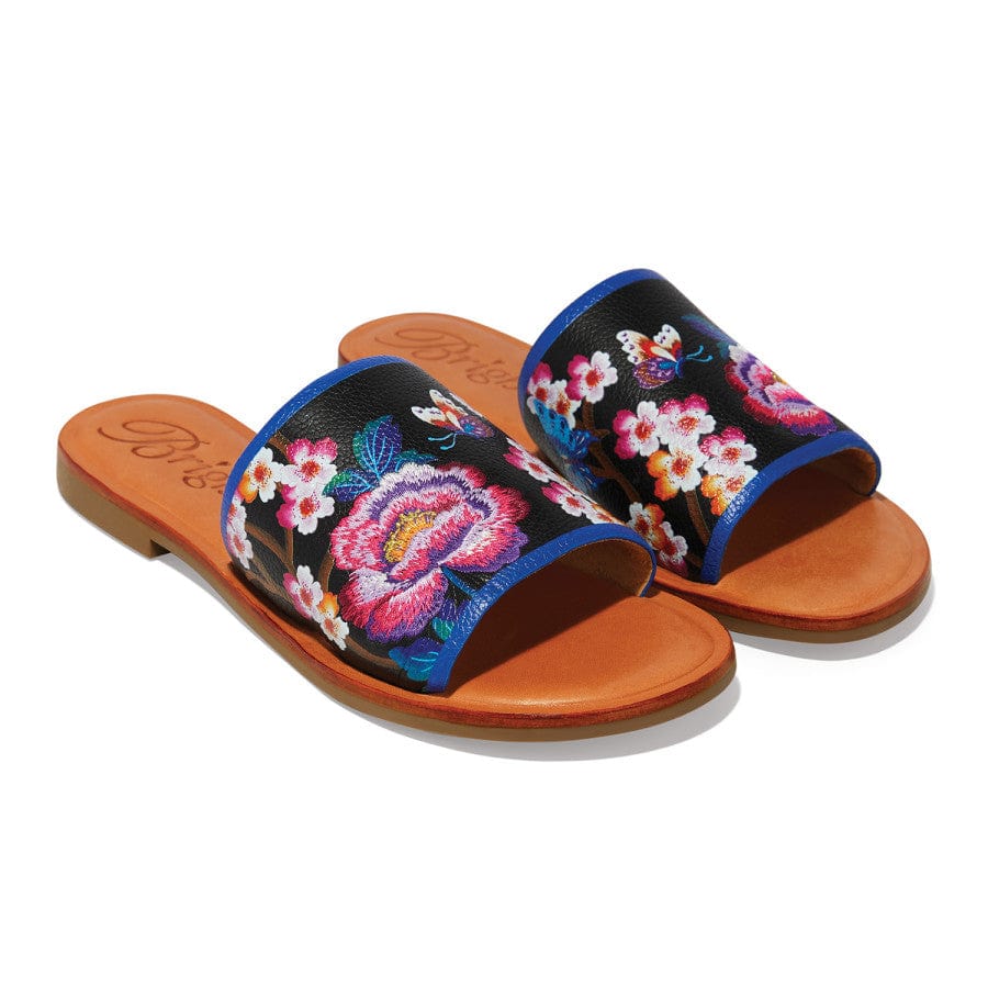 Akira Embroidered Slide Sandals for Women - Comfortable Summer Slippers with Floral Design - Perfect for Beach, Pool, and Casual Outings