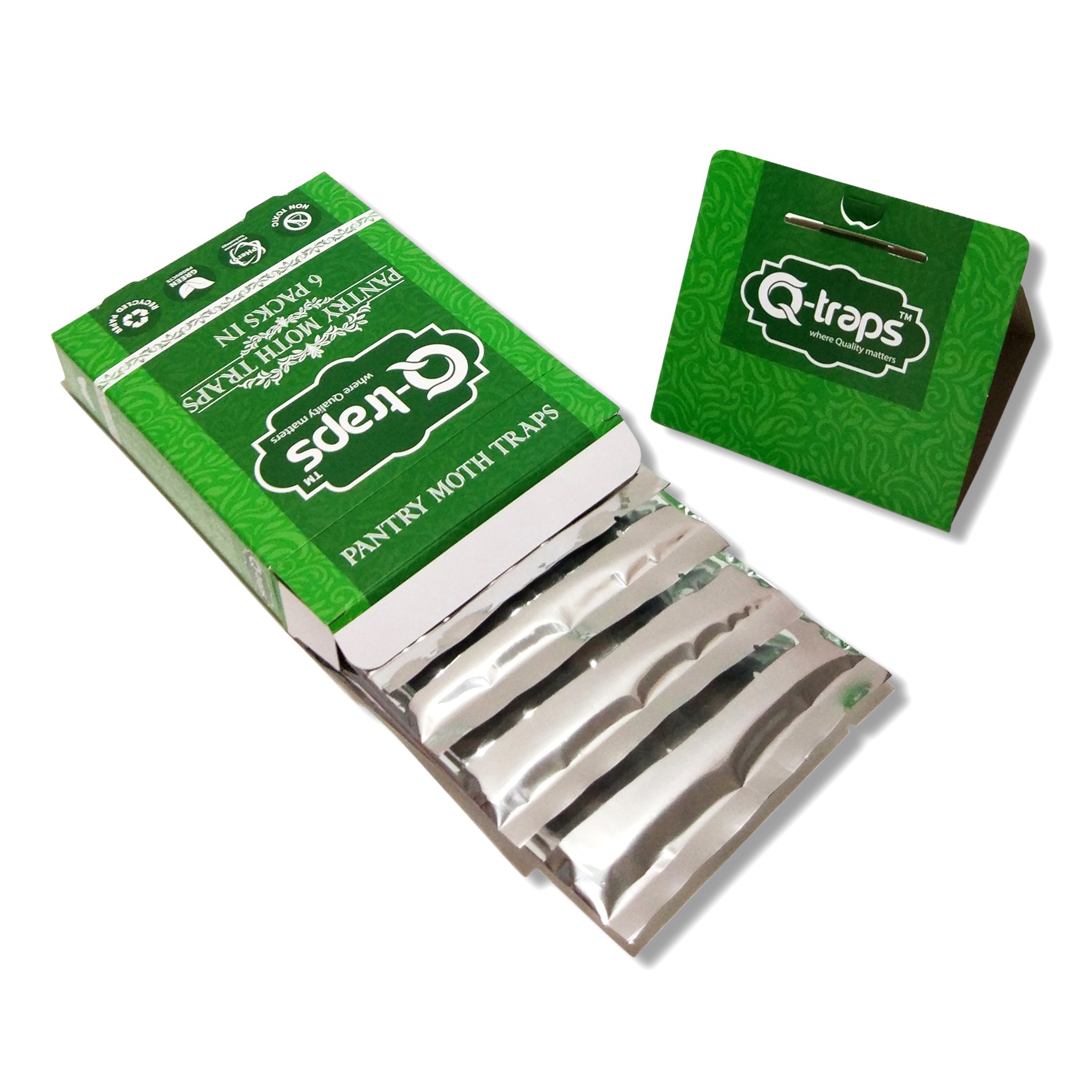 Pantry Moth Traps - 6 Pack Safe & Non-Toxic Pheromone Traps for Indian Meal Moths, Kitchen & Food Storage Pest Control | Odorless, Insecticide-Free | Ideal for Pantries, Cupboards & Grain Storage Areas