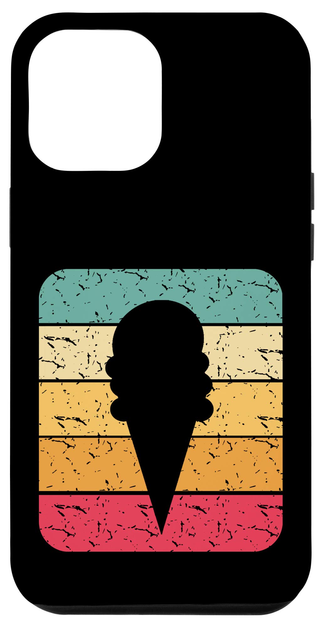 Vintage Ice Cream Cone iPhone 12 Pro Max Case - Retro Silhouette Design Protective Cover - Perfect Gift for iPhone Lovers & Ice Cream Enthusiasts - Great for Summer, Beach Trips & Birthday Presents