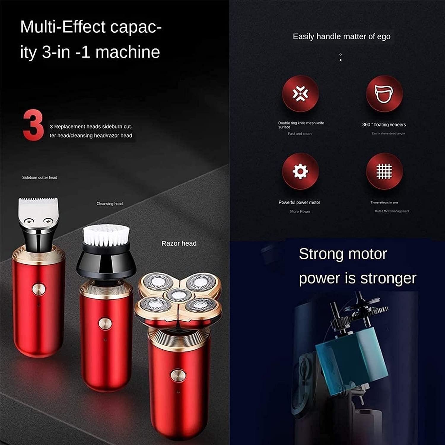 Best Electric Shaver for Men - Waterproof Rechargeable Razor with Nose Hair Trimmer & Ergonomic Design - Perfect for Travel, Home Grooming & Daily Shaving Routine
