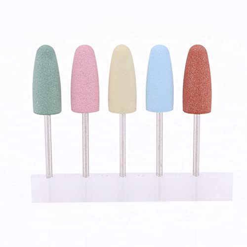 ANGGREK 5-Piece Nail Drill Bits Set - Professional Manicure Tools for Nail Art, Polishing & Trimming - Compatible with Most Nail Drill Machines - Perfect for Home & Salon Nail Care