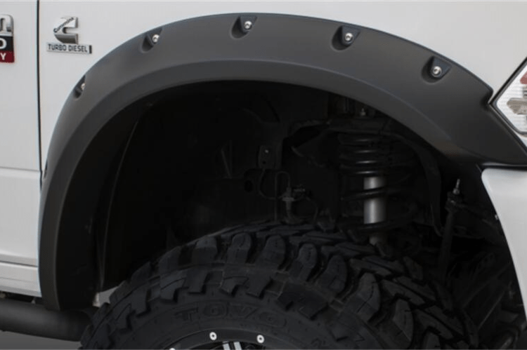 Bushwacker 50921 02 Dodge Ram 2500/3500 Max Coverage Pocket Style Fender Flares (2010-2018) - Heavy Duty Truck Accessories for Off-Road Protection & Style