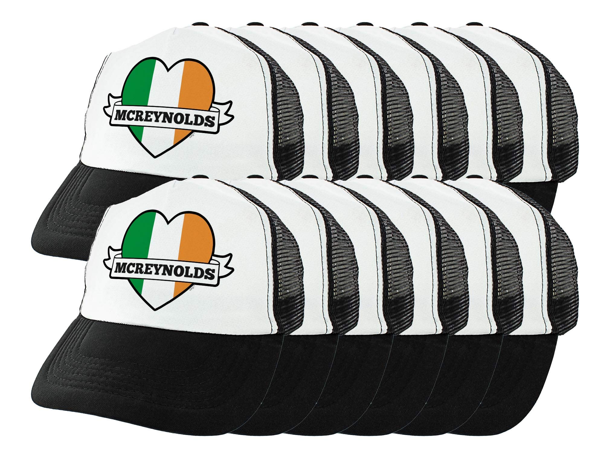 Custom St. Patrick's Day Trucker Hat with Irish Flag & Heart Banner - Personalized Irish Party Hat for Parades, Festivals & Pub Crawls