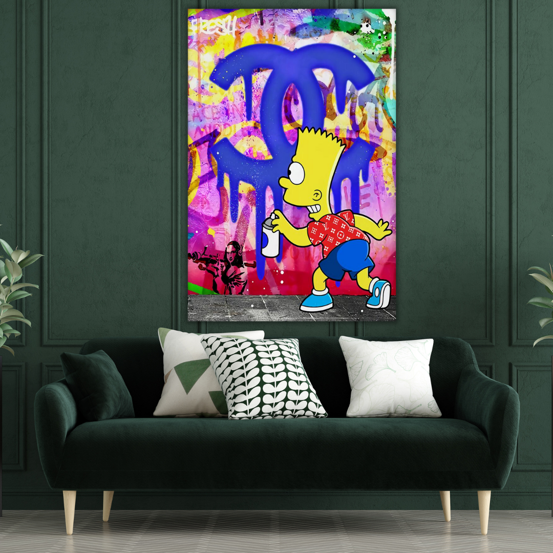 Bart Simpson Canvas Wall Art - Trendy & Stylish Home Decor for Living Room, Bedroom, or Office | Perfect Gift for Simpsons Fans