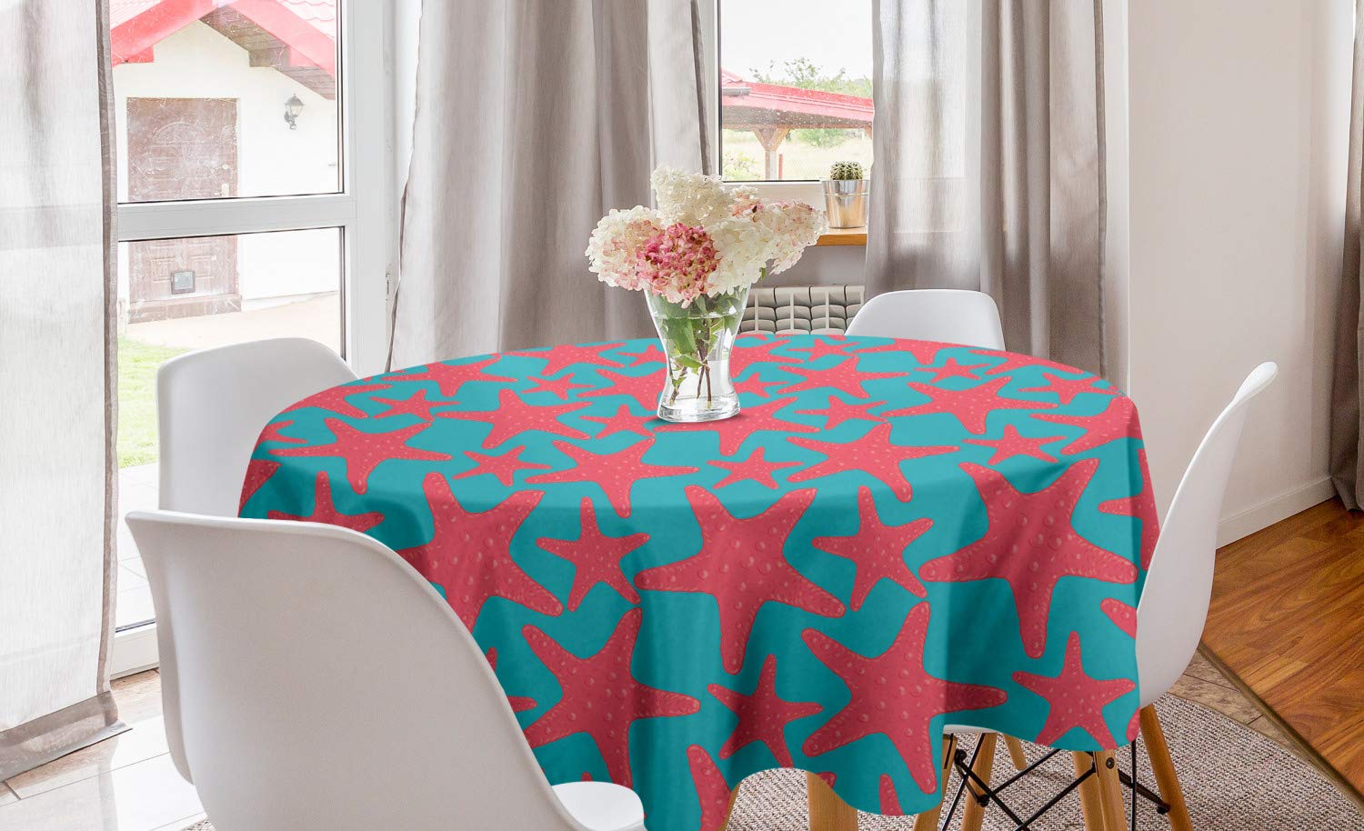 Ambesonne Nautical Round Tablecloth 60