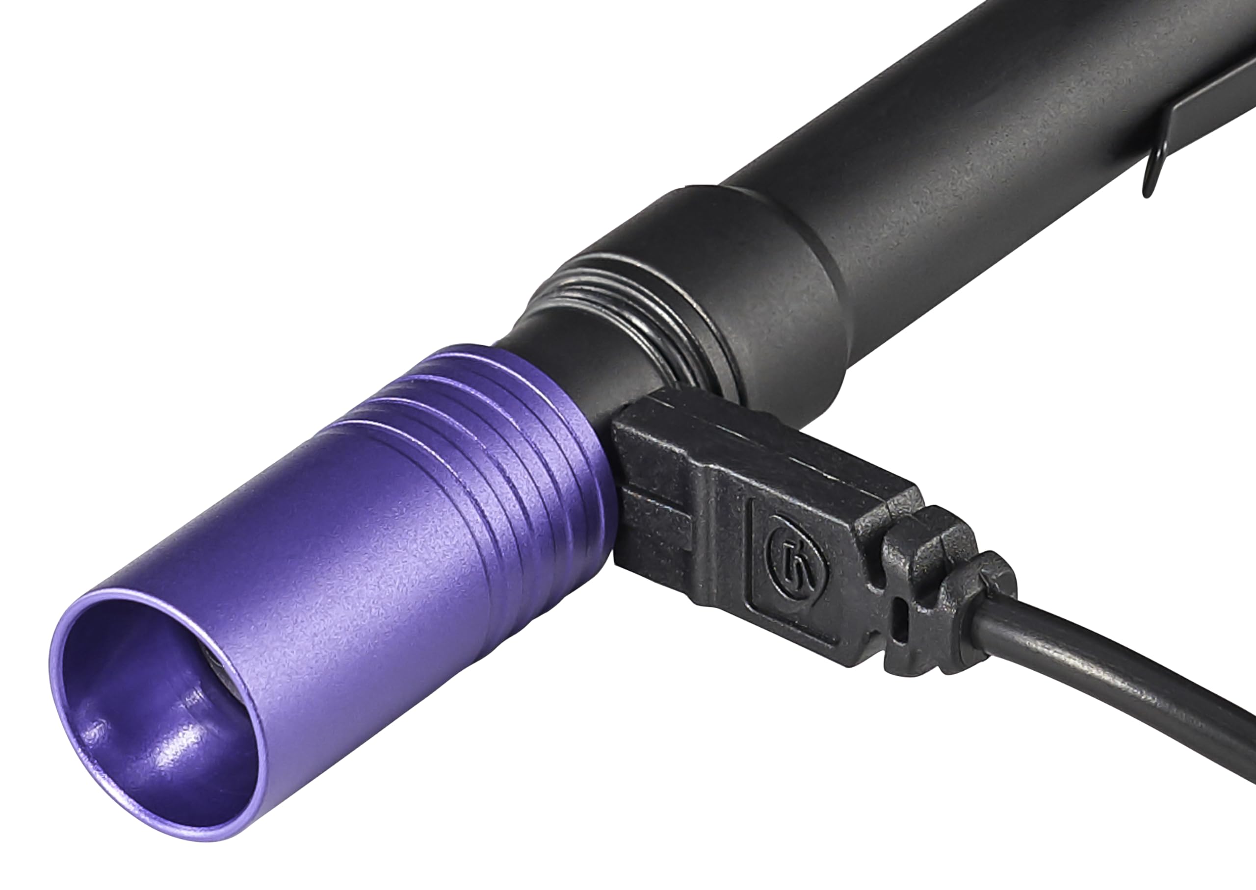 Streamlight 66148 Stylus Pro USB 400nm UV Rechargeable Penlight with 120V AC Adapter, USB Cord & Nylon Holster - Black UV Flashlight for Forensic Investigation, Currency Verification & Leak Detection