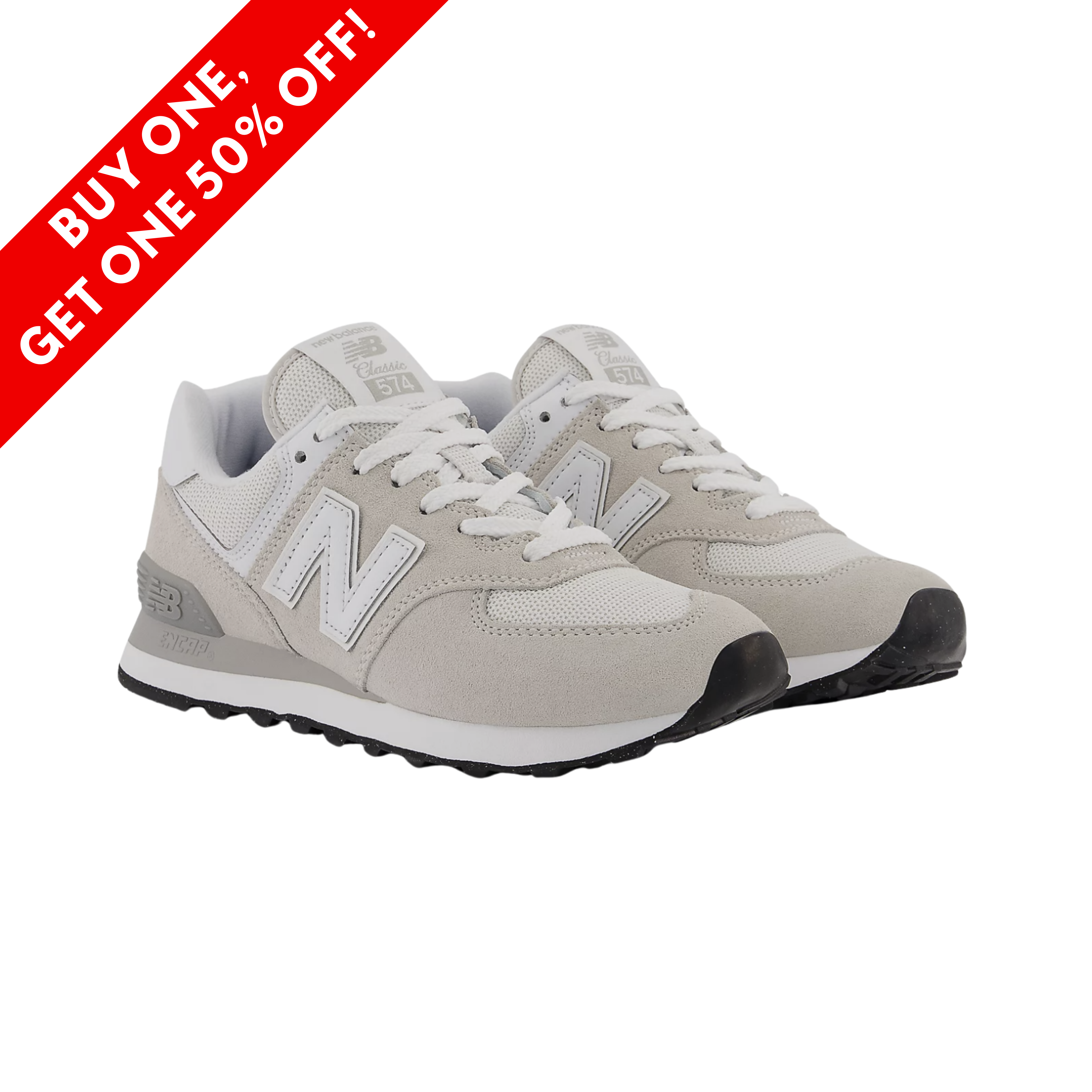 New Balance Women's 574 Core Sneakers - Nimbus Cloud/White (B Width) | Comfortable Casual Walking Shoes for Women | Perfect for Everyday Wear, Gym & Travel