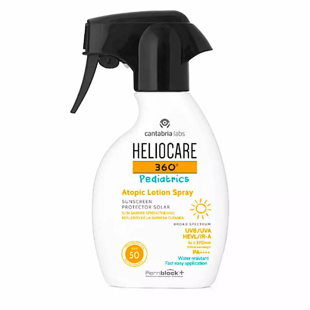 Heliocare 360 Pediatric Atopic Lotion Spray SPF 50+ - Sun Protection for Kids with Sensitive Skin | Perfect for Outdoor Play, Beach & Swimming