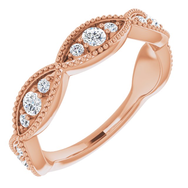 0.50 Carat Round Cut Diamond Wedding Band Ring with Milgrain Detailing - Perfect for Bridal Jewelry, Anniversary Gifts & Special Occasions