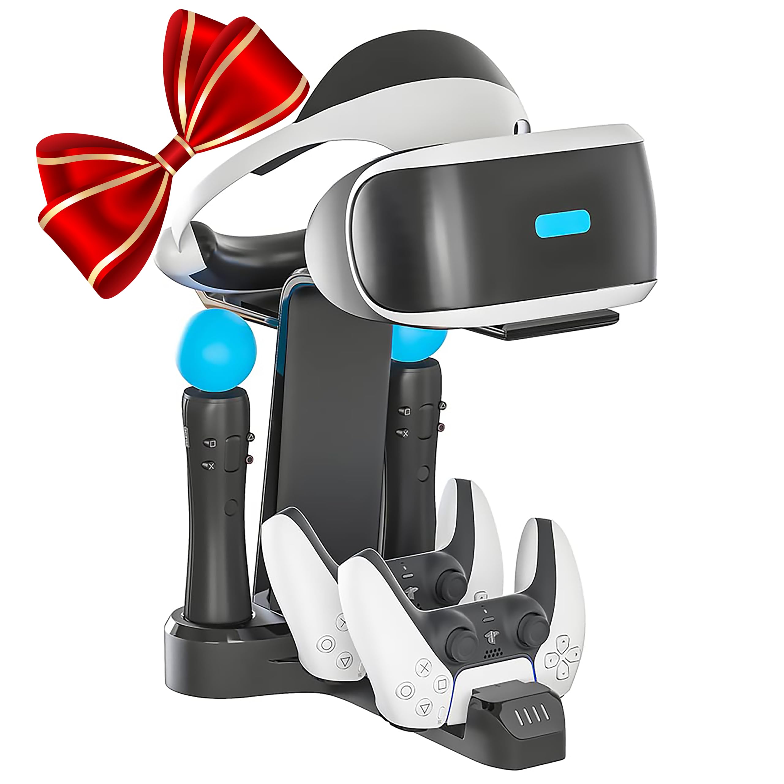 Skywin VR Charging Stand for PS5 - Organize & Charge PSVR Headset & Controllers | Perfect VR Gaming Setup Accessory for Home Entertainment & Display