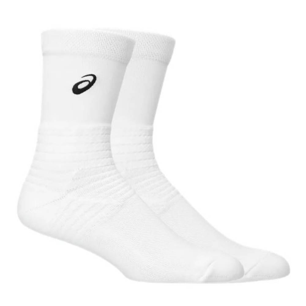 ASICS Resolution Crew Socks - White Athletic Performance Socks for Running, Basketball & Gym Workouts - Moisture-Wicking Cushioned Socks for Men & Women