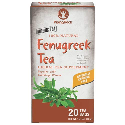 Organic Fenugreek Tea Bags - 20 Count | Herbal Digestive & Lactation Support Tea | Perfect for Postpartum, Digestion & Relaxation