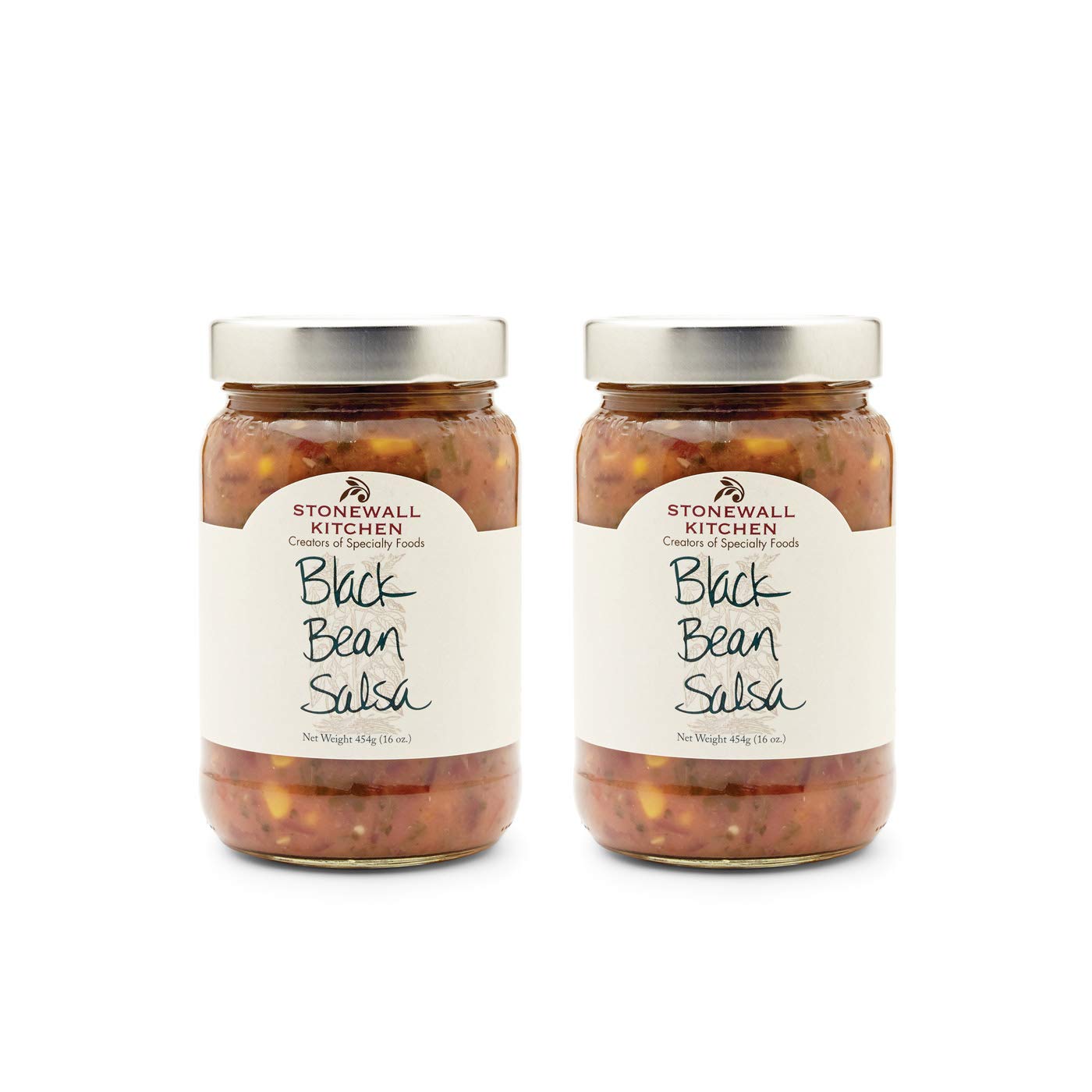 Stonewall Kitchen Black Bean Salsa - 16oz (Pack of 2) | Premium Chunky Salsa with Black Beans & Corn | Perfect for Chips, Tacos, Nachos & Party Dips