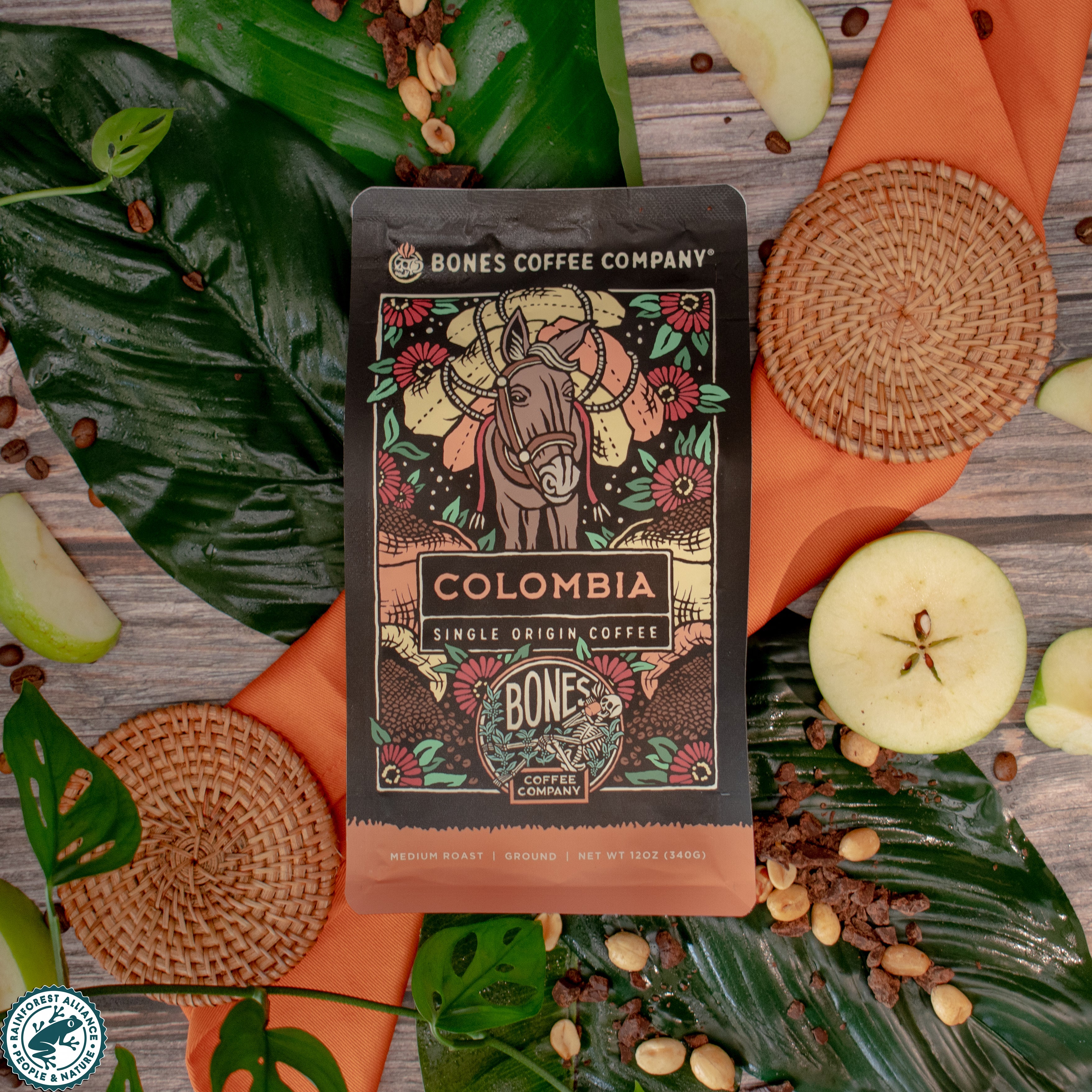 Premium Colombia Single Origin Coffee Beans - 12oz Bag | Rich & Smooth Arabica for Home Brewing, Office & Gifting