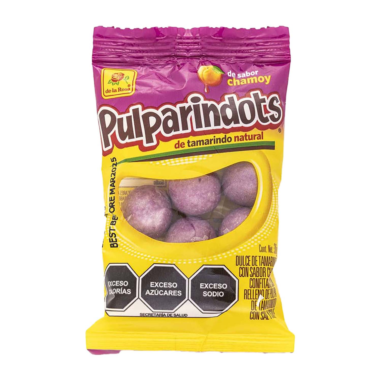 De La Rosa Pulparindo Dots Chamoy Candy - 12 Count Box | Mexican Tamarind & Chamoy Flavored Gummies - Perfect for Parties, Snacking & Mexican Candy Lovers