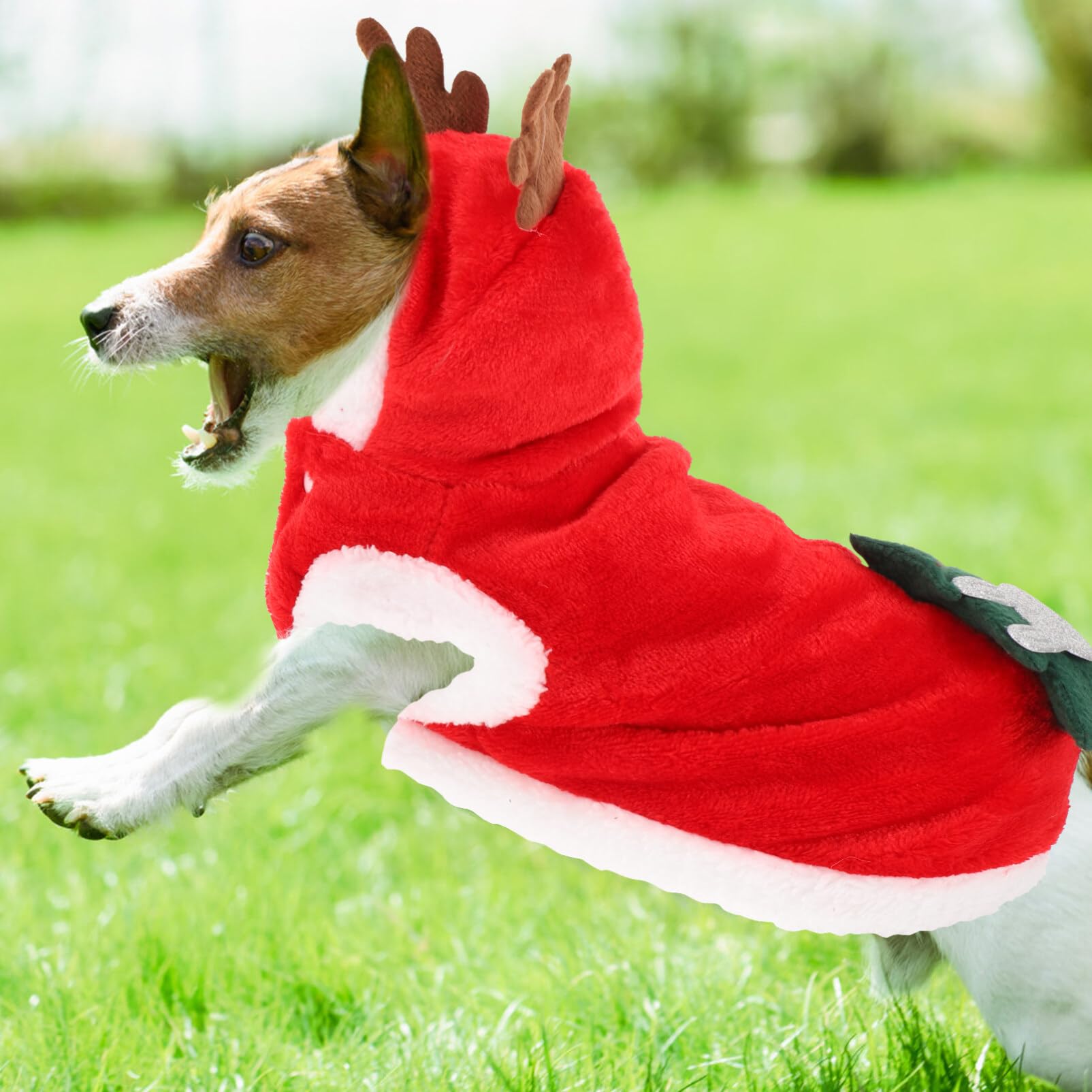 POPETPOP Christmas Dog Sweater - Santa Elk Dog Costume Hoodie | Xmas Pet Clothes for Small Dogs & Puppies | Warm Winter Coat & Holiday Outfit | Perfect for Christmas Photos & Indoor/Outdoor Festive Wear (Size S)