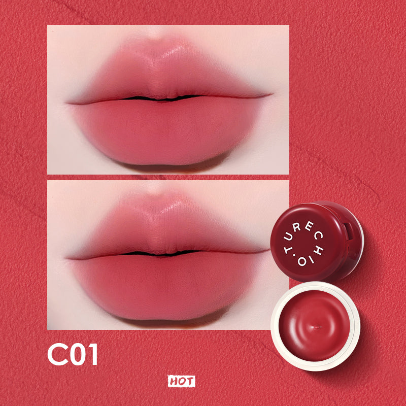CHIOTURE Matte Lip Gloss & Blush 2-in-1 - Long Lasting Vegan Lip Mud in Cute Jar Packaging - Perfect for Daily Makeup & Special Occasions