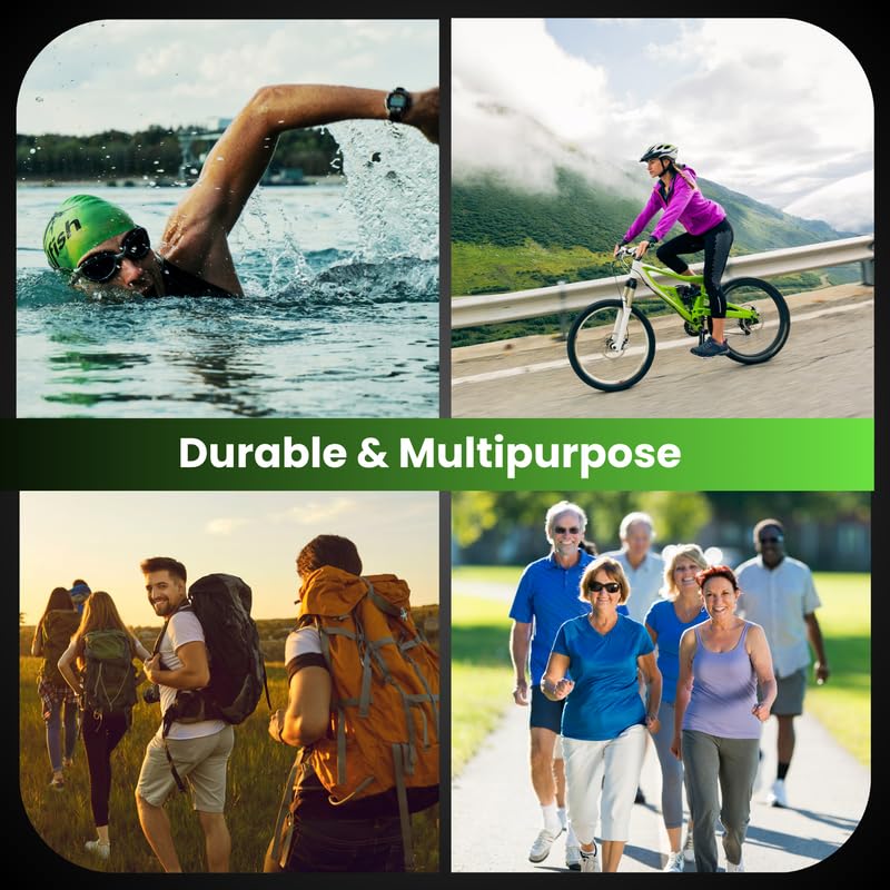 Premium Adjustable Silicone Watch Band for Men & Women - Sporty Durable Rubber Strap - Waterproof Replacement for Smartwatches & Regular Watches - Ideal for Running, Swimming & Outdoor Activities