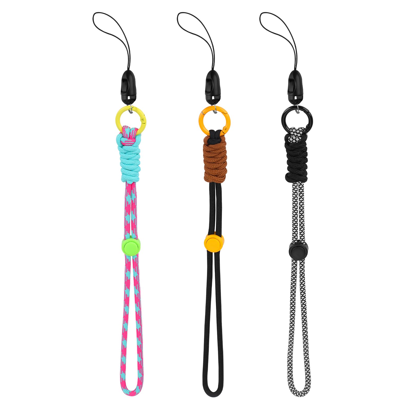 3pcs Adjustable Nylon Wrist Lanyards for Phone, Camera & Keys