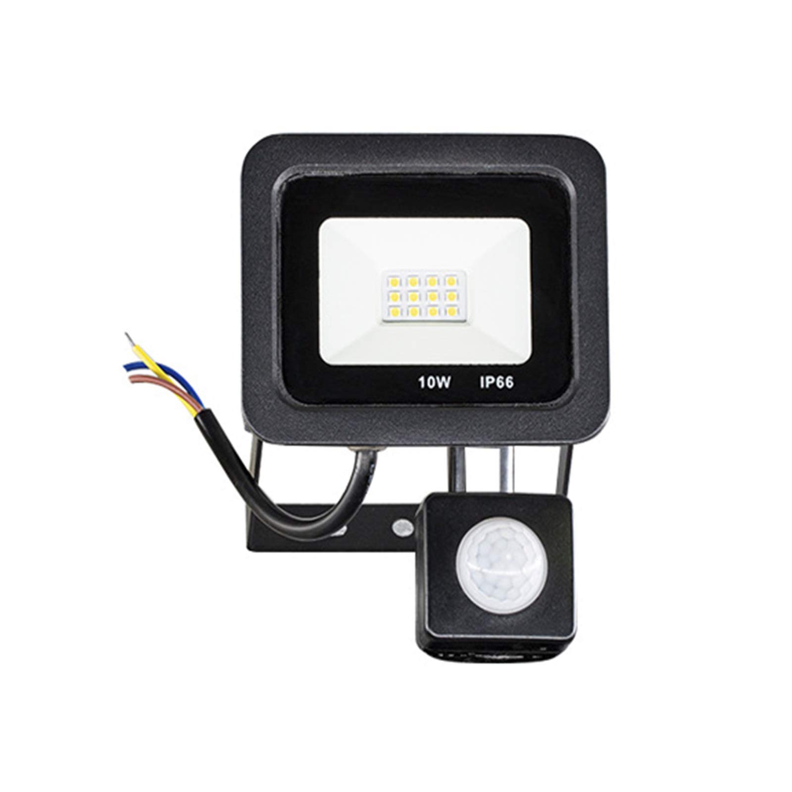 QHY 10W Ultra Thin Outdoor Security Lights with Motion Sensor & PIR, IP66 Waterproof White LED Garden Light for Forecourt, Backyard, Driveway, and Pathway - Perfect for Home Safety and Nighttime Illumination