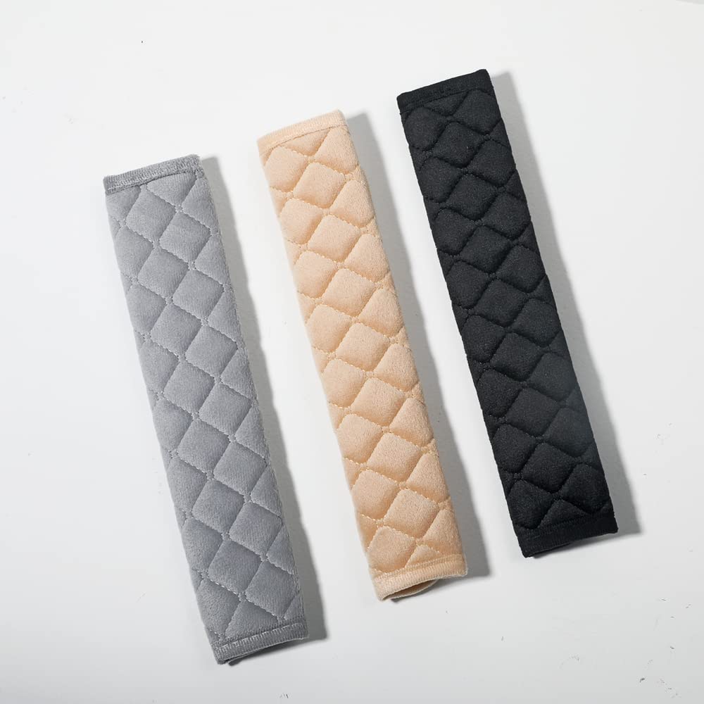 2 Pack Car Seat Belt Pads - Soft & Comfortable Shoulder Strap Covers for Neck & Shoulder Protection - Universal Fit for Cars, SUVs & Trucks - Perfect for Long Drives & Daily Commutes (Black)