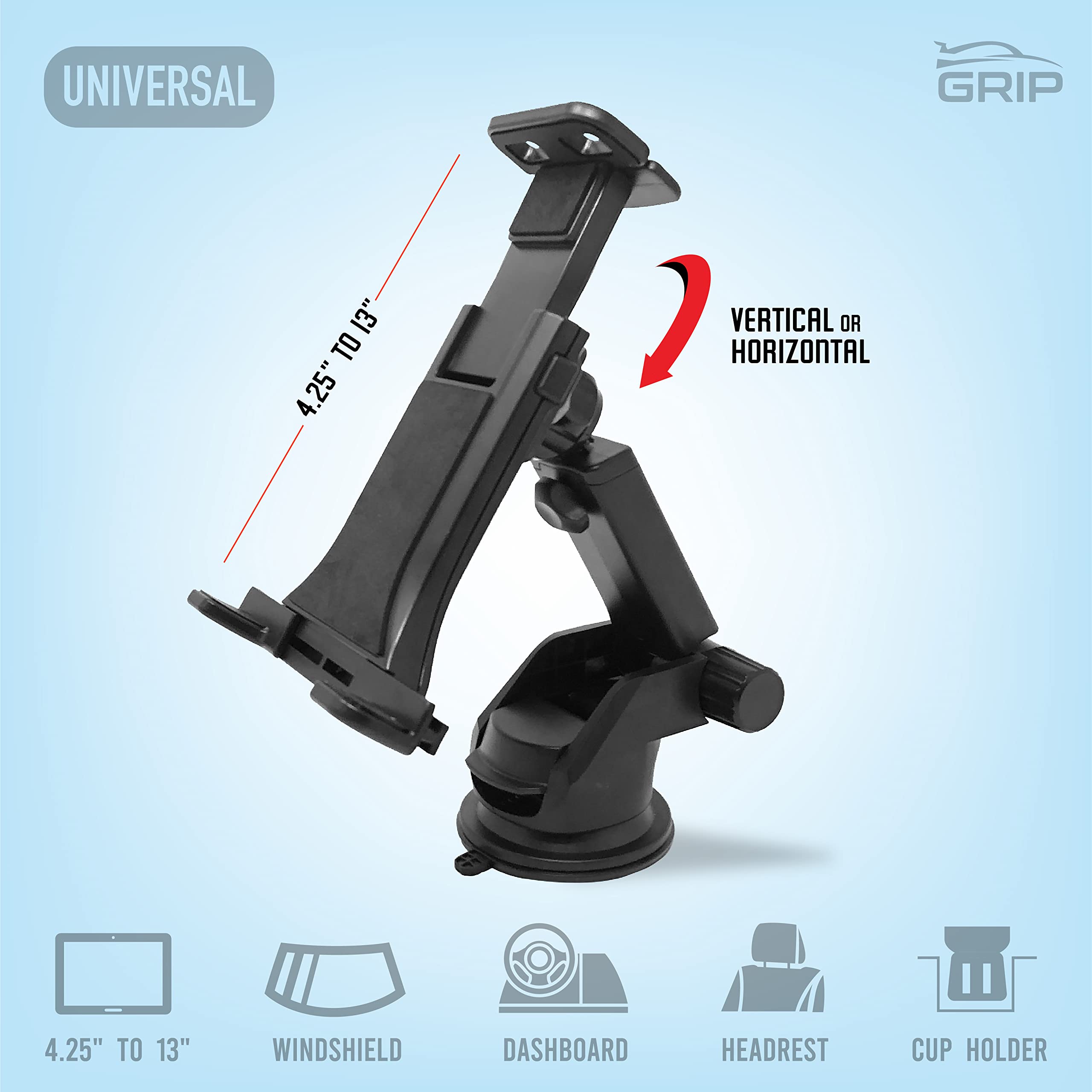 Universal Tablet Mount Holder Stand - Adjustable & Sturdy for iPad, Samsung, Kindle - Perfect for Bed, Car, Kitchen & Office Use
