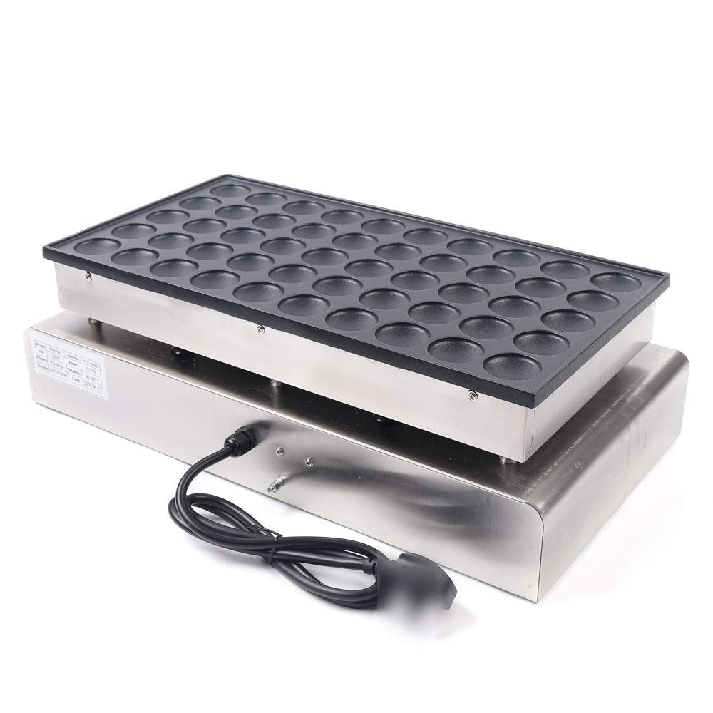 Electric Mini Dutch Pancake Maker - Commercial Nonstick Poffertjes Baker (50Pcs) - Stainless Steel Professional Pancake Machine for Restaurants, Cafes & Breakfast Shops - Perfect for Brunch, Desserts & Street Food Stalls