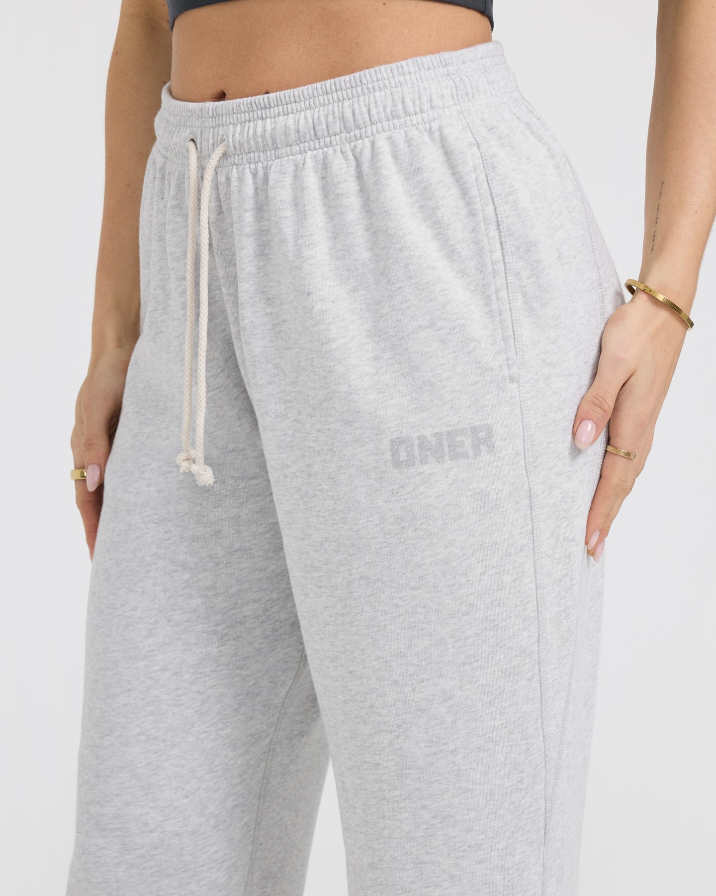 Raw Lounge Wide Leg Joggers for Women - Light Grey Marl Sweatpants | Comfortable Lounge Pants for Yoga, Running & Casual Wear