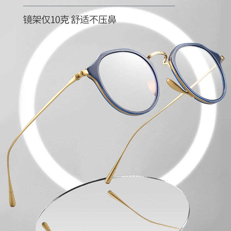 Black Titanium Acetate Full Rim Flat Top Oval Eyeglasses for Men - Stylish & Durable Frame (Model 4213) | Perfect for Work, Reading & Everyday Fashion