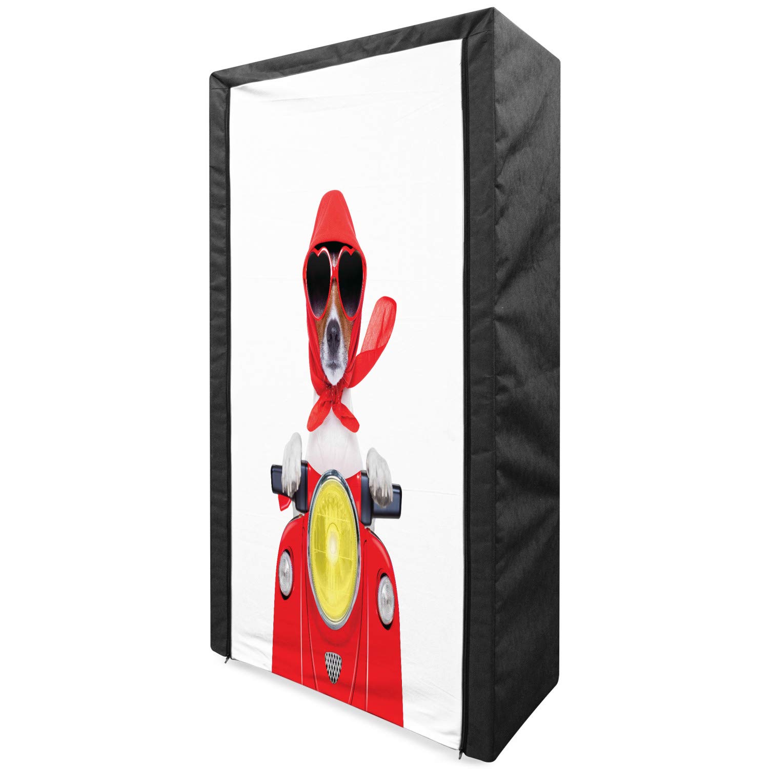Ambesonne Funny Dog Driver Fabric Wardrobe - 33.5