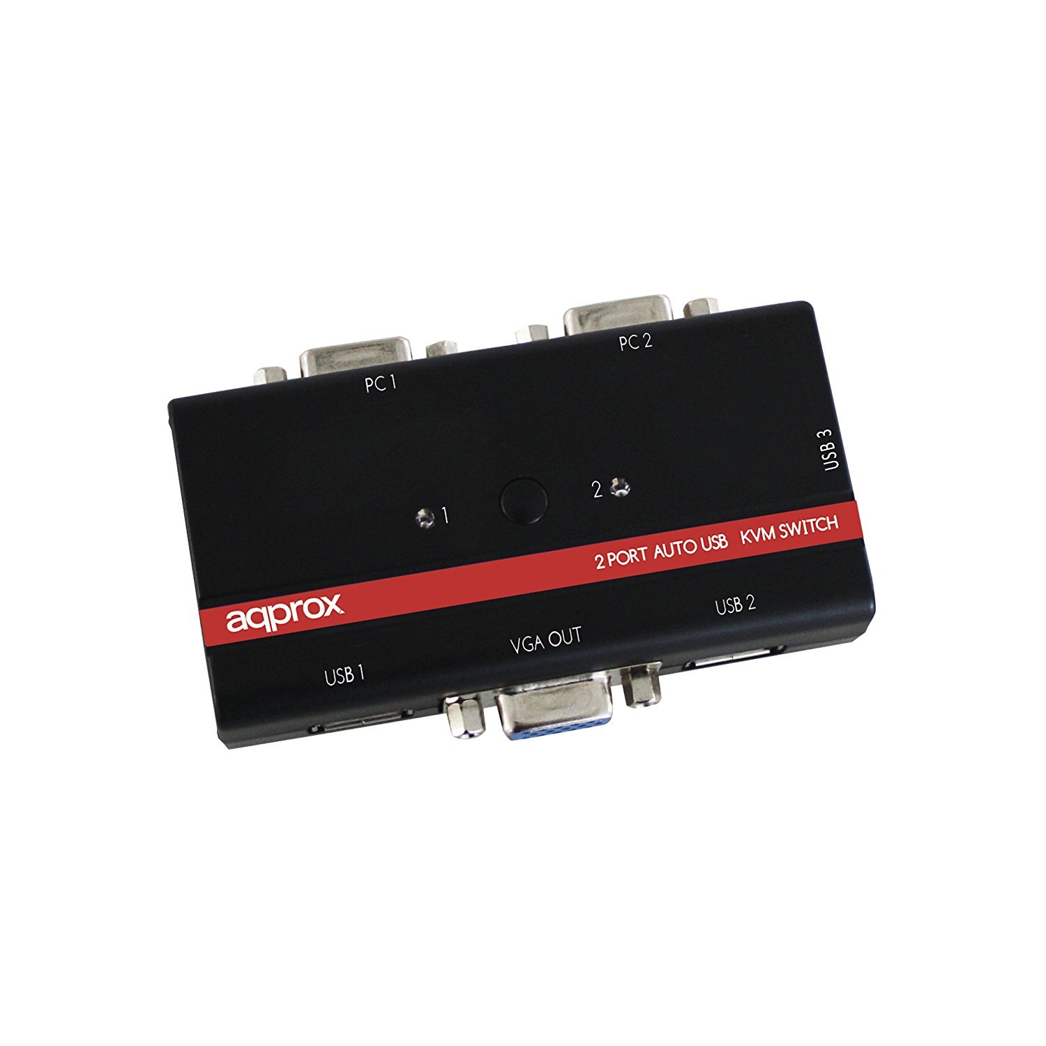2 Port USB KVM Switch Kit - Black | Dual Monitor Keyboard Video Mouse Switcher for PC & Mac | Home Office & Gaming Setup