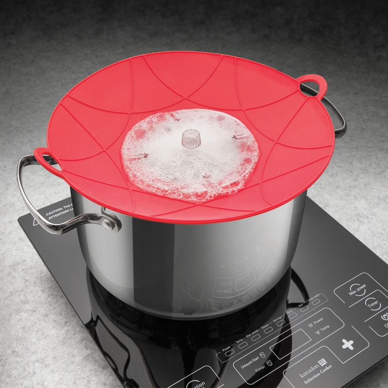 LUCIANO GOURMET 12.75 Inch Anti Boil Over Silicone Lid for Pots and Pans - 70299 - Perfect for Cooking, Boiling, and Simmering Without Mess