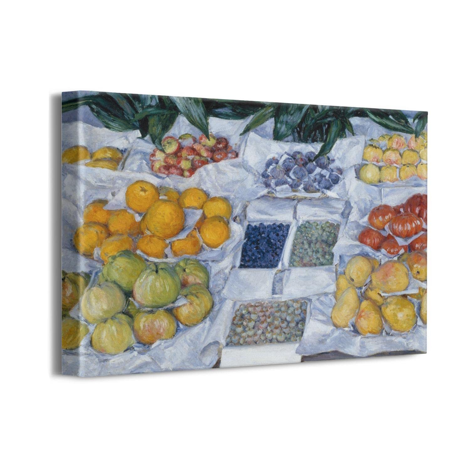Gustave Caillebotte Fruit Displayed on a Stand Canvas Art Print - Modern Framed Wall Decor for Living Room, Bedroom & Office