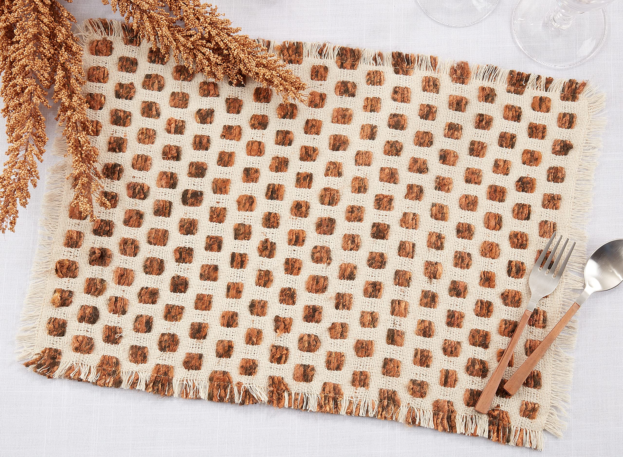 Eco-Friendly Woven Placemats Set of 4 - Premium Table Mats for Dining, Kitchen, and Home Decor - Perfect for Thanksgiving, Christmas, and Everyday Use