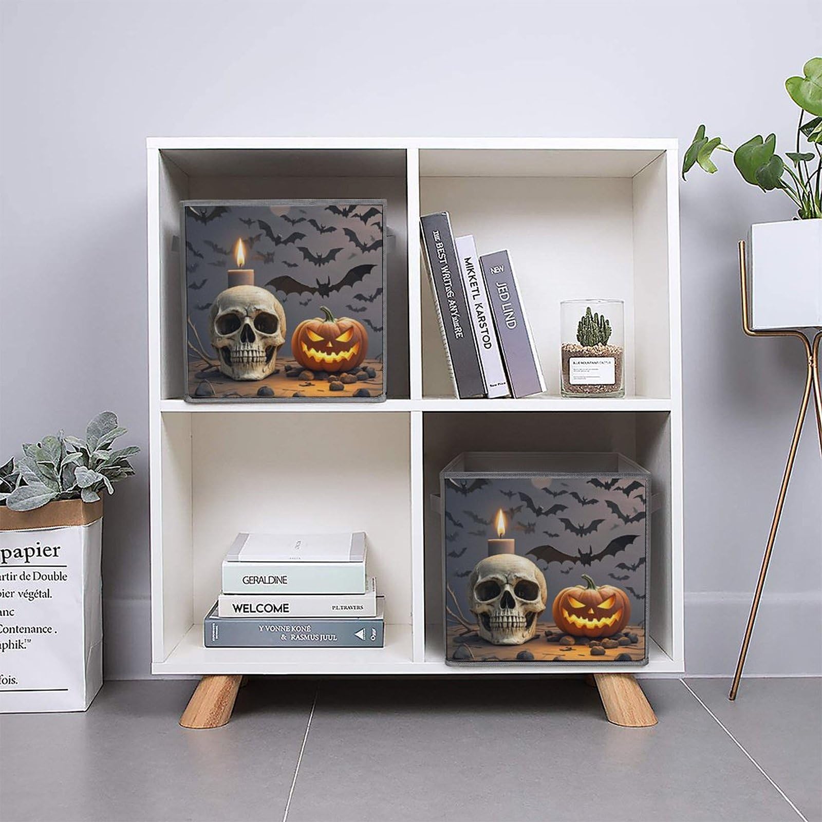 1PCS Foldable Storage Bin with Bats in The Air Print - Large Capacity Storage Box with Handle for Playroom, Office & Home Organization | Perfect for Toys, Books & Clothes Storage