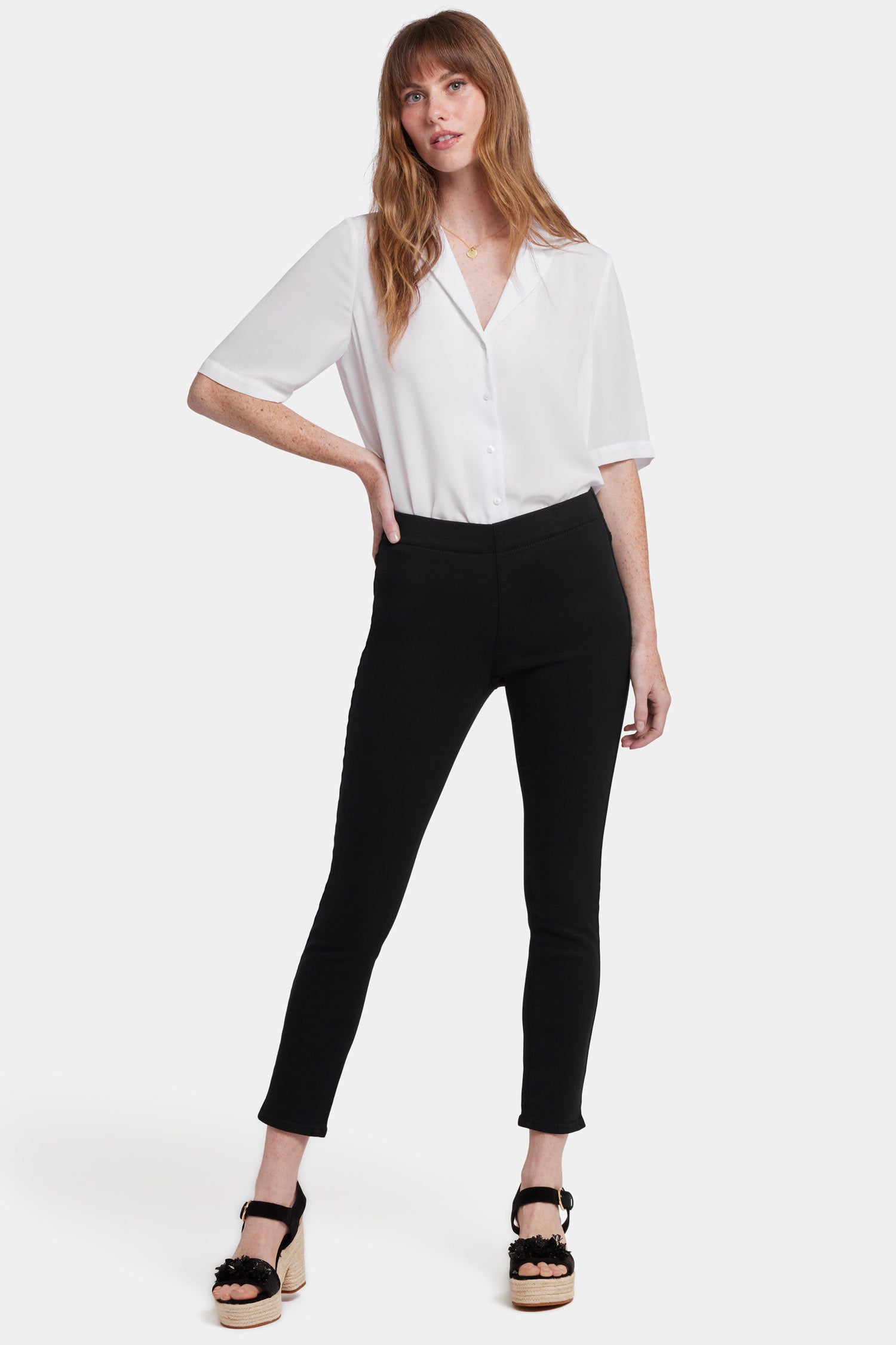 Ami Skinny Ankle Pull On Jeans for Women - Overdye Black Stretch Denim Pants | Comfortable & Stylish for Casual Wear, Office & Night Out