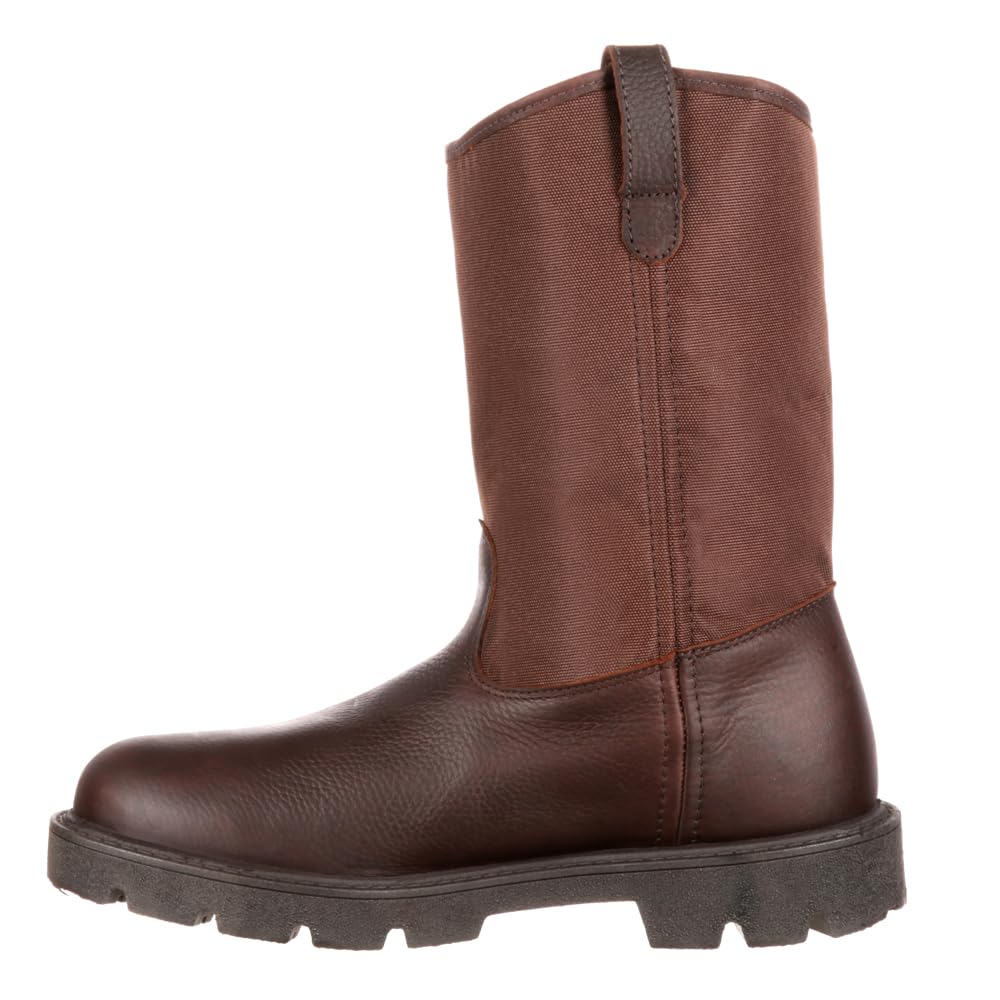 Georgia Boot Men's Homeland Wellington Work Boot - Waterproof, Slip-Resistant, Steel Toe for Construction, Farming & Outdoor Work