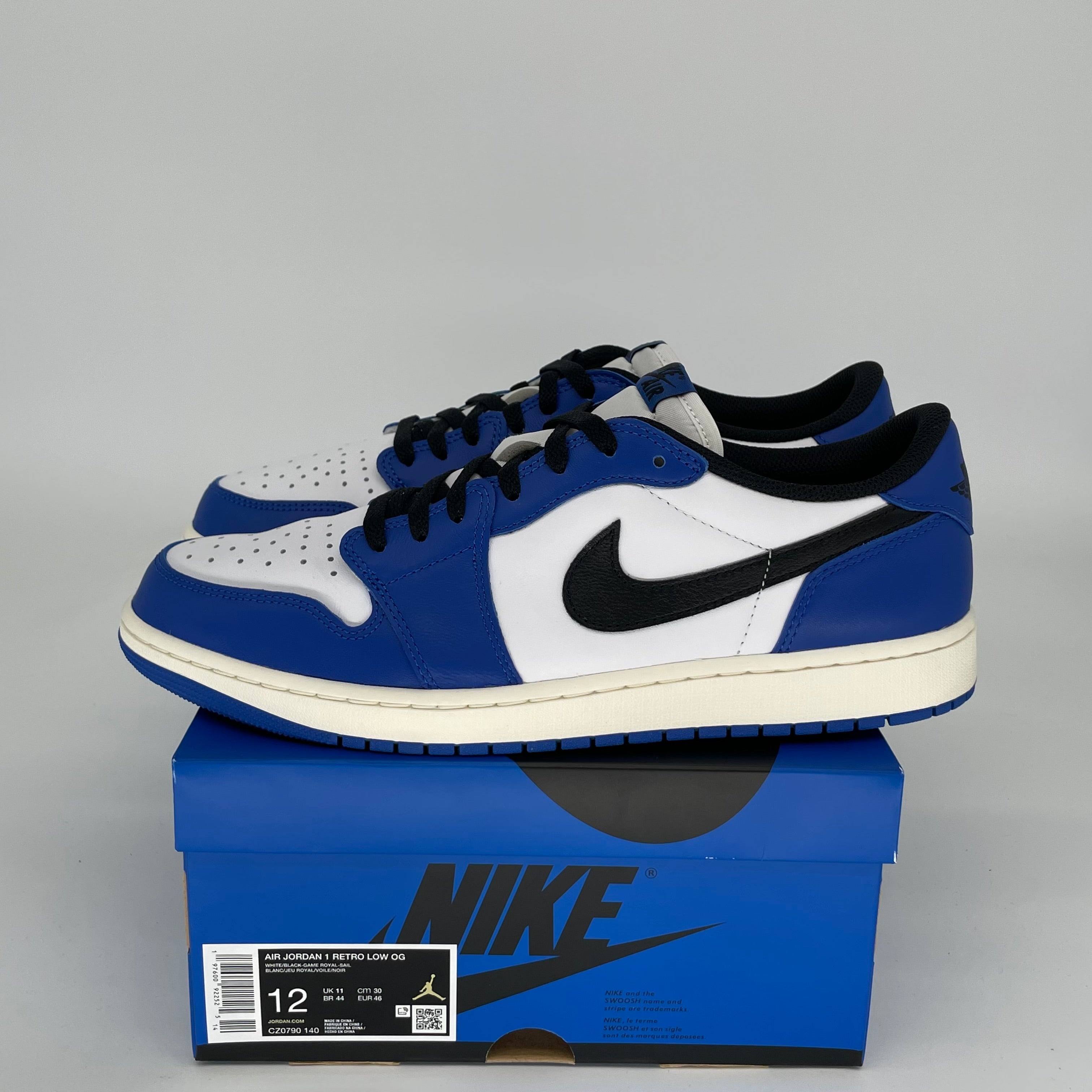 AIR JORDAN 1 LOW GAME ROYAL Sneakers - Men's Size 12 (CZ0790-140) - Basketball Shoes for Casual Wear & Street Style