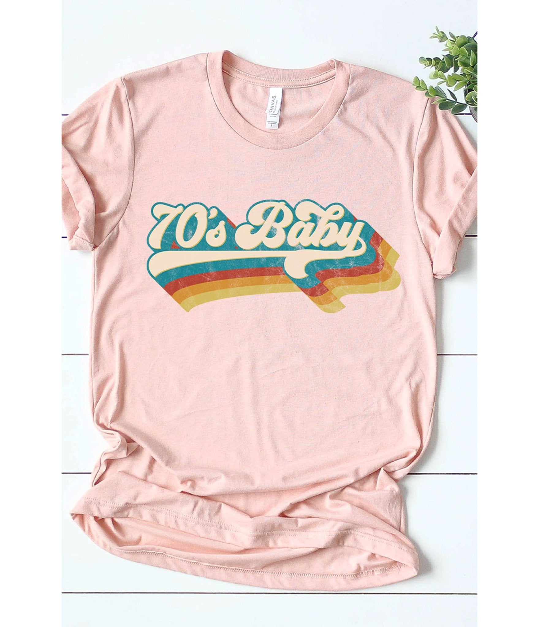 Vintage 70s Peach Baby Graphic Tee - Soft Cotton Retro T-Shirt for Kids & Toddlers - Perfect for Casual Wear, Birthday Gifts & Family Photos