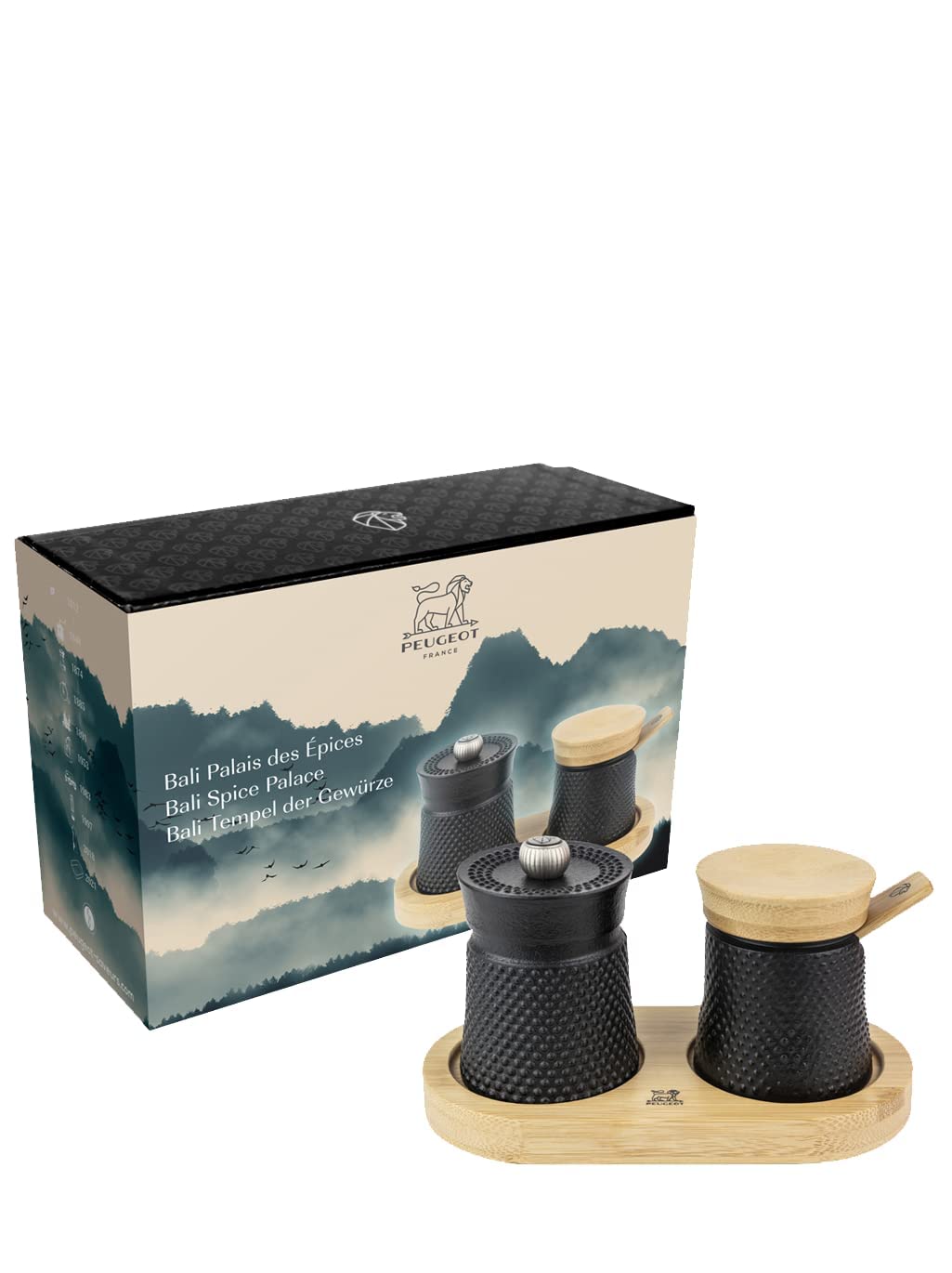 Peugeot Bali Fonte Cast Iron Pepper Mill and Salt Grinder Set - 3-Inch Black (39967) | Premium Kitchen Gift for Cooking, Dining & Home Decor