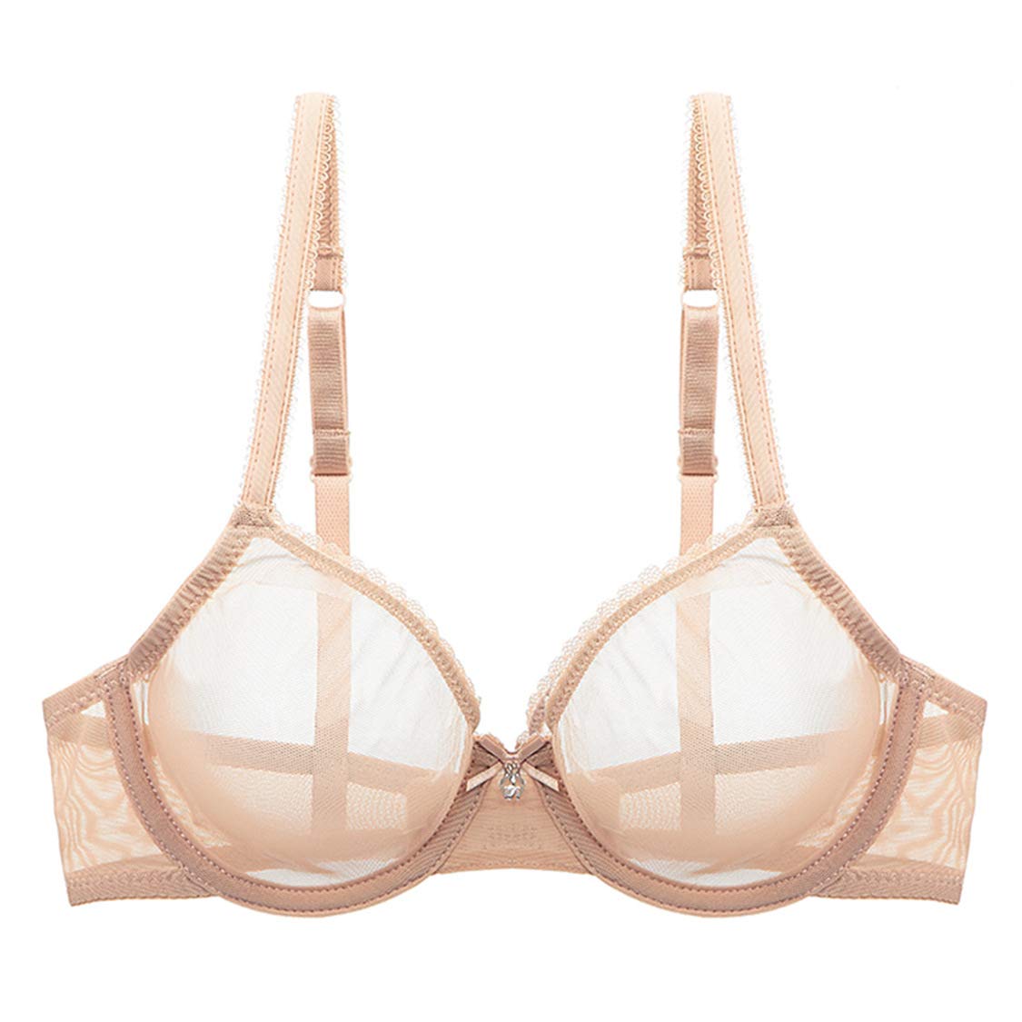 Sexy Sheer See Through Bras for Women - Unlined Underwire Lace Mesh Bralette, Non Padded Ultra Thin Clear Bra for Sensual Wear & Intimate Occasions