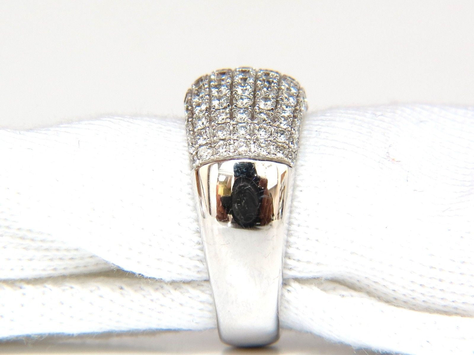 2.77CT Full Cut Diamond Bead Set Wide Band Ring - 18KT Gold, 10MM Width, Size 6.75 - Elegant Wedding, Anniversary & Special Occasion Jewelry Gift for Women