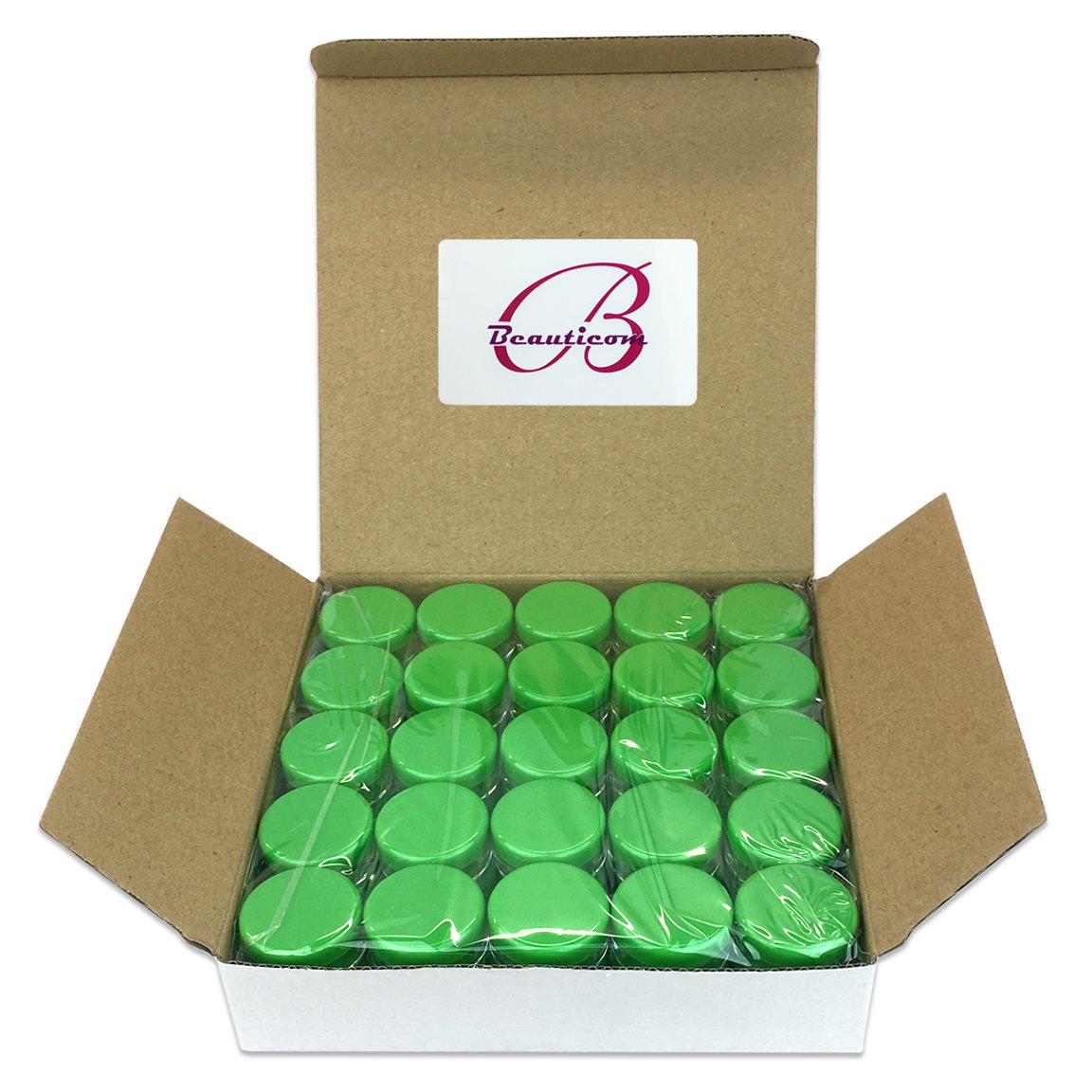 200-Pack 5ml Clear Round Plastic Jars with Green Lids - Perfect for DIY Beauty Products, Skincare Samples, Lip Balms, Creams & Lotions - Ideal for Salves, Toners, Essential Oils & Makeup Storage