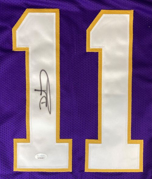 Authentic Daunte Culpepper Minnesota Vikings Signed Purple Football Jersey with JSA ITP Certificate - Perfect for NFL Collectors, Sports Memorabilia Displays & Vikings Fan Gifts