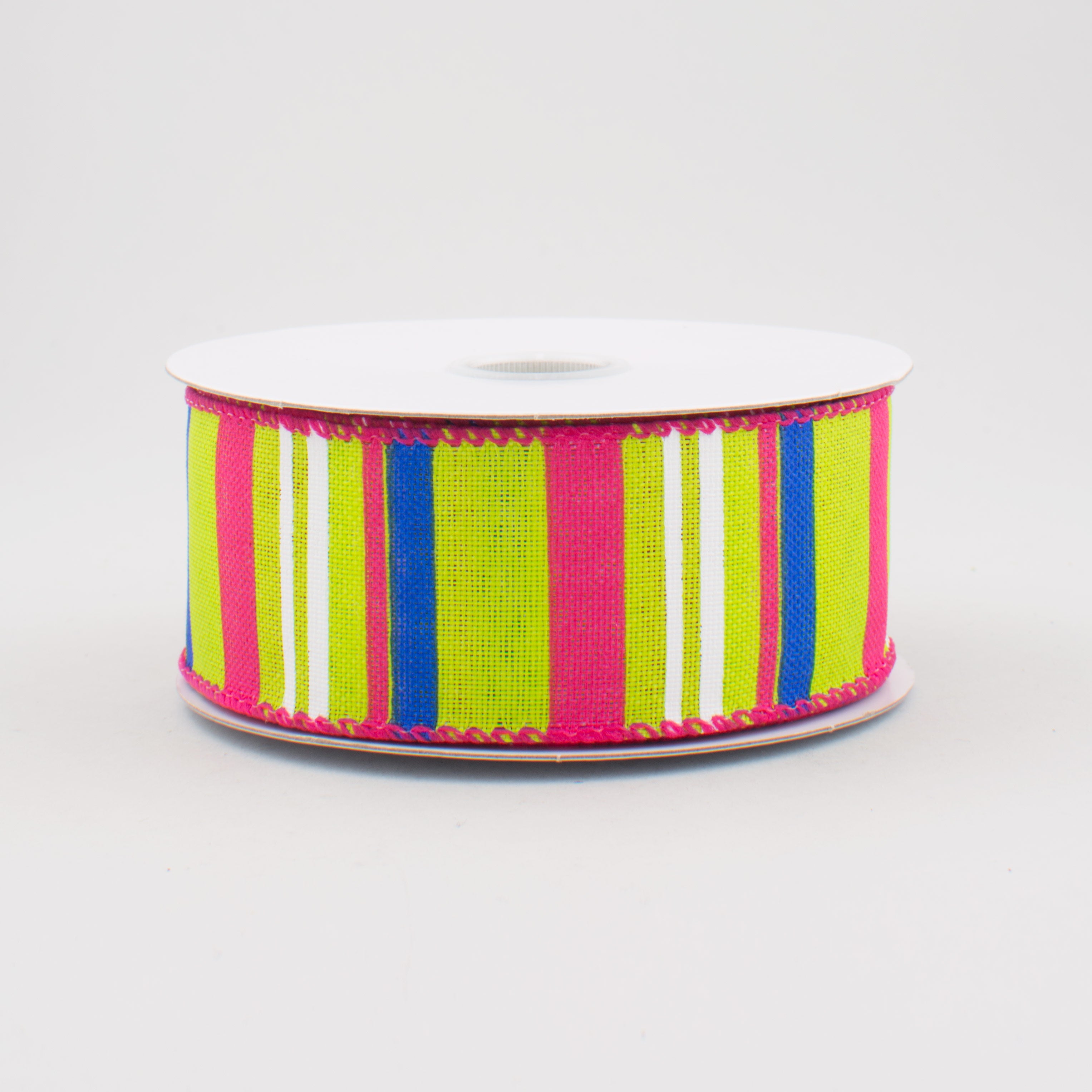 1.5 Inch Multi-Colored Horizontal Stripe Ribbon - Lime Green (10 Yards) for Gift Wrapping, DIY Crafts, Party Decorations and Scrapbooking